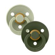BIBS Pacifier Colour 2 Pack Latex Size 2 Sage/Hunter Green
