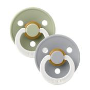 BIBS Pacifier Colour 2 Pack Latex Size 1 Sage GLOW/Cloud GLOW