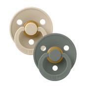 BIBS Pacifier Colour 2 Pack Latex Size 1 Symmetric Vanilla/Pine
