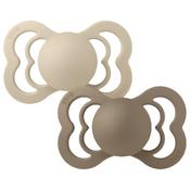 BIBS Pacifier Supreme 2 Pack Latex Size 2 Vanilla/Dark Oak