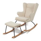 Nested Roma nursing chair and footstool - Natural boucle image