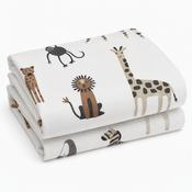 Cuddle Collection Two Pack Cot Bed Fitted Sheets Animal Kingdom 70x140cm image