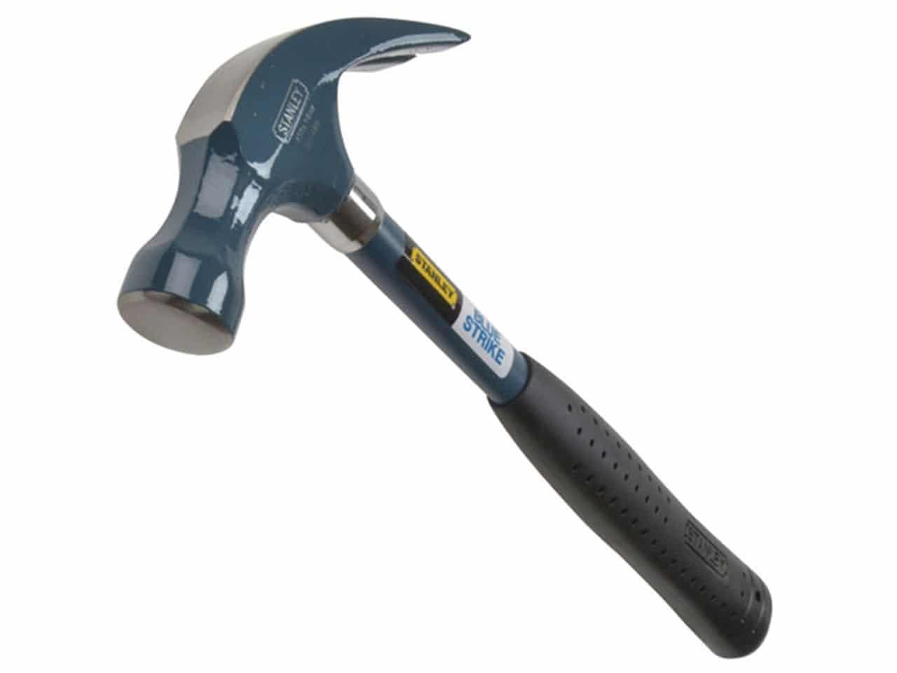 Stanley Blue Strike Claw Hammer, Curved Steel Head, Grip