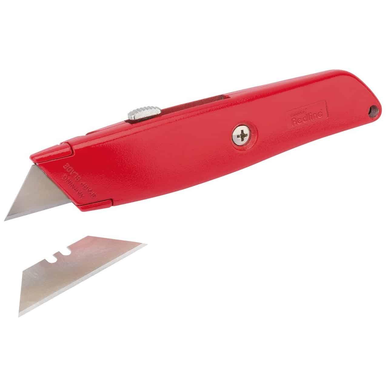 Draper Retractable Knife, Retractable Blade, Red, Steel Blade