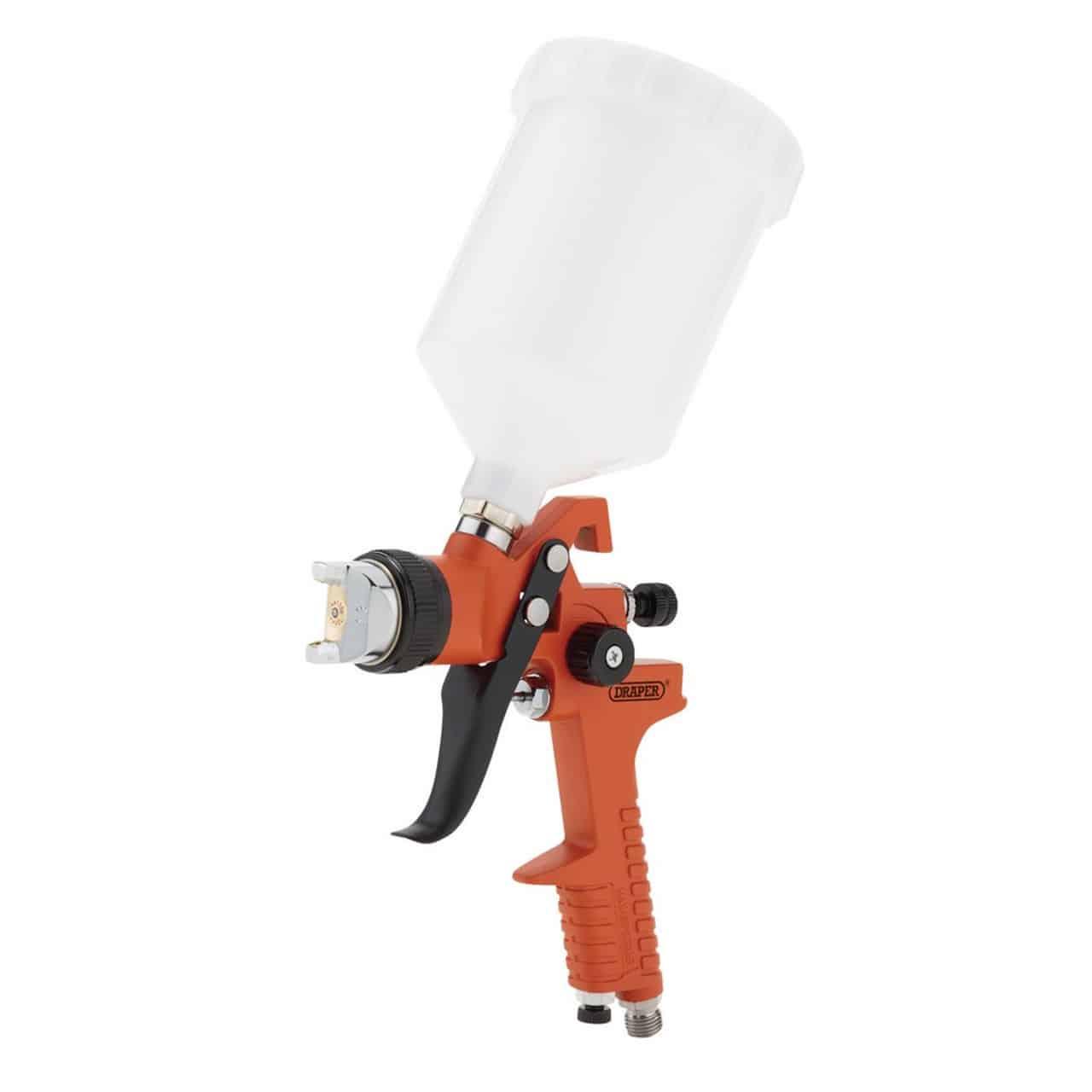 Draper HVLP Air Spray Gun Kit Aluminium 600ml Gravity Feed with 1.3mm, 1.4mm, 2.0mm Nozzles