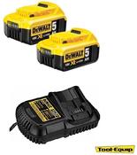 Dewalt 2 x 18volt 5amp Batteries &amp; Charger pack DCB1842PK image