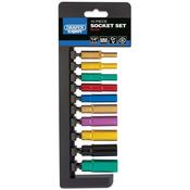 Draper Set 1/4inch Deep Sockets (Colours) on rail 50158 image