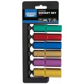 Draper Set 1/2inch Deep Sockets (Colours) on rail 50541 image