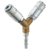 PCL AC6103 BSP Y Type Twin Coupling 1/4" Male Adaptor UK