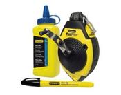 Stanley STA047681 30metre Fat Max Chalk Line with chalk and marker pen image