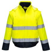 Portwest C464YNR  2-in-1 Hi Vis Bomber Jacket Yellow Navy - L image
