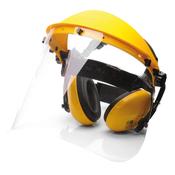 Portwest PW90YER Clear Faceshield with Ear Defenders SNR28db