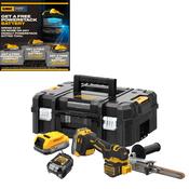 Dewalt DCM200E2T-GB 18v Narrow 12mm Belt Sander with 2 x 1.7amp batteries, charger, case image