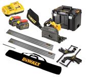 Dewalt  DCS520X2-GB 54volt Plunge Saw Super Pack c/w 2 x9amp Batteries, 2 rails, 2 clamps, carrying bag &amp; joiner image