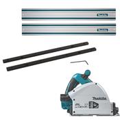 Makita DSP60008X4NB 18volt Cordless Plunge Saw Kit with saw, 2 x 1.5mt rails, joiner bars