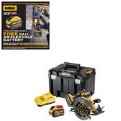 DeWalt DCS578T2-GB 54Volt Cordless Circular Saw 190mm Blade, 2 x 6amp batteries, charger and case image