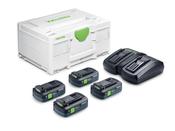 Festool 578824 18volt Energy Pack 4 x 4amp TBX Lion Batteries, charger &amp; systainer image