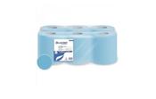 Lucart 852291 Pack (6) Centre Pull Blue paper towel rolls 2ply 150metre 200mm wide image