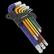 Sealey Ball End Hex Key Set Colour Coded Long AK7190 in Donegal