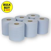 Premium Centre Feed 2 Ply  Blue Roll 6 Pack 150M image