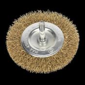 Sealey Flat Wire Brush Ø75mm with 6mm Shaft SFB75