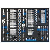 Draper Socket Set in Drawer EVA Insert Tray, 1/4", 3/8" &amp; 1/2" (96 Piece) 63539