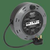 Sealey Cassette Type Cable Reel 10m 4 x 230V 1.00mm² Thermal Trip BCR10B