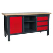 Sealey Workstation with 3 Drawers, 1 Cupboard &amp; Open Storage AP1905B
