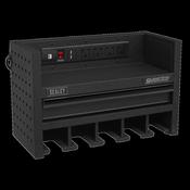 Sealey Power Tool Storage Rack 560mm with Drawer &amp; Power Strip AP22SRBE