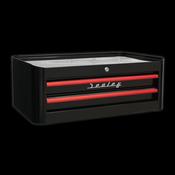 Sealey Mid-Box 2 Drawer Retro Style - Black with Red Anodised AP28102BR