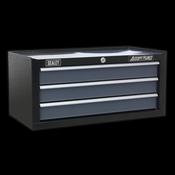 Sealey Mid-Box 3 Drawer with Ball Bearing Slides - Black/Grey AP3503TB