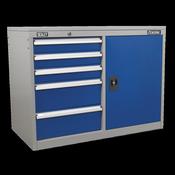 Sealey Industrial Cabinet/Workstation 5 Drawer &amp; 1 Shelf Locker API1103B image