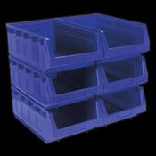 Sealey Plastic Storage Bin 310 x 500 x 190mm - Blue Pack of 6 TPS56B