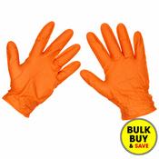 Sealey Orange Diamond Grip Extra-Thick Nitrile Powder- Free Gloves L - 50pc SSP56L image