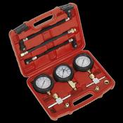 Sealey Motorcycle Compression &amp; Fuel Pressure Gauge Set 3pc MS100