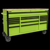 Sealey 15 Drawer 1549mm Mobile Trolley with Wooden Worktop AP6115BE