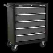 Sealey 5 Drawer Rollcab with Ball-Bearing Slides - Black/Grey AP2505B