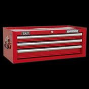 Sealey 3 Drawer Mid-Box with Ball-Bearing Slides - Red AP33339