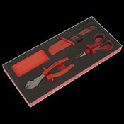 Sealey 3pc Insulated Cutting Set with Tool Tray - VDE Approved TBTE09