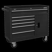 Sealey 6 Drawer Rollcab with Ball Bearing Slides - Black AP4106B