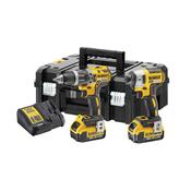 DeWALT 18v XR Drill &amp; Impact Driver Twin Pack in TSTAK Box DCK266M2T-GB image