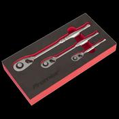 Sealey Ratchet Wrench Set 3pc Pear-Head Flip Reverse - Premier Platinum AK7933