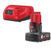 Milwaukee M12 6.0Ah Battery &amp; M12 Charger Kit M12NRG-601 image