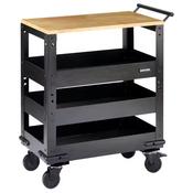 Bunker 3 Tier Trolley with Hardwood Worktop, 714mm 11495