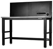 Bunker Workbench with Stainless Steel and Power Pegboard, 1550mm 28097