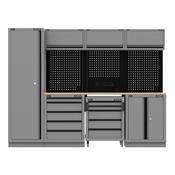 Sealey Superline PRO Black Edition Storage System with Rubber Wood Worktop 2.64m APMSBESTACK02W
