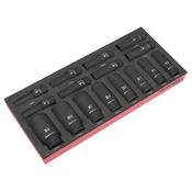 Sealey Premier Deep Impact Socket Set with Tool Tray 1/2"Sq Drive 16pc TBT47