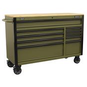Sealey Superline PRO Mobile Trolley with Wooden Worktop &amp; Power Bar 10 Drawer 1320mm AP5210KBE