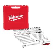 Milwaukee 87 Piece  Drive Mechanics Socket Set 1/4'' &amp; 1/2' 4932501844 image