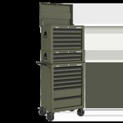 Sealey Superline PRO Topchest, Mid-Box Tool Chest &amp; Rollcab Combination 14 Drawer - Khaki APSTACKTK